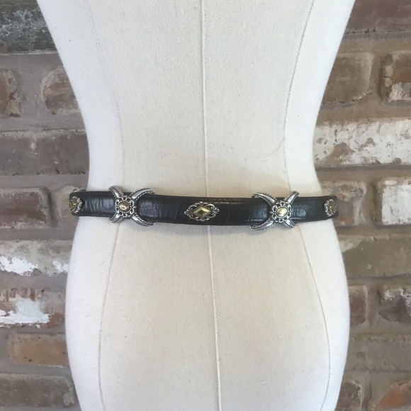 Brighton Black and Silver Women's Belt - Picture 3 of 8